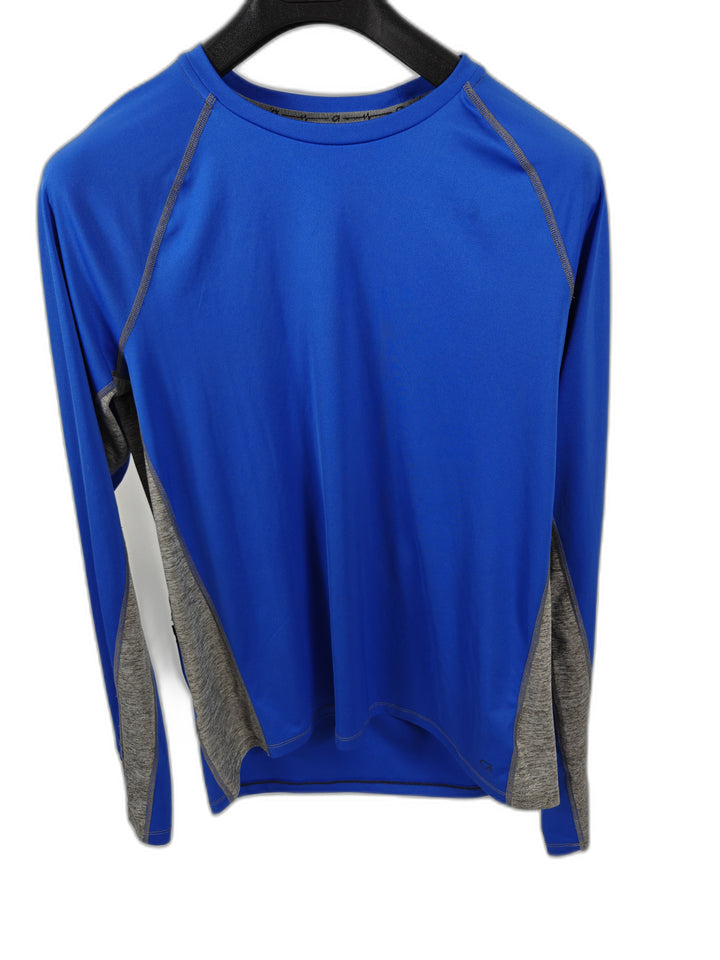 Men’s GapFit G Dry Performance Long Sleeve Shirt Blue Gray Size XL