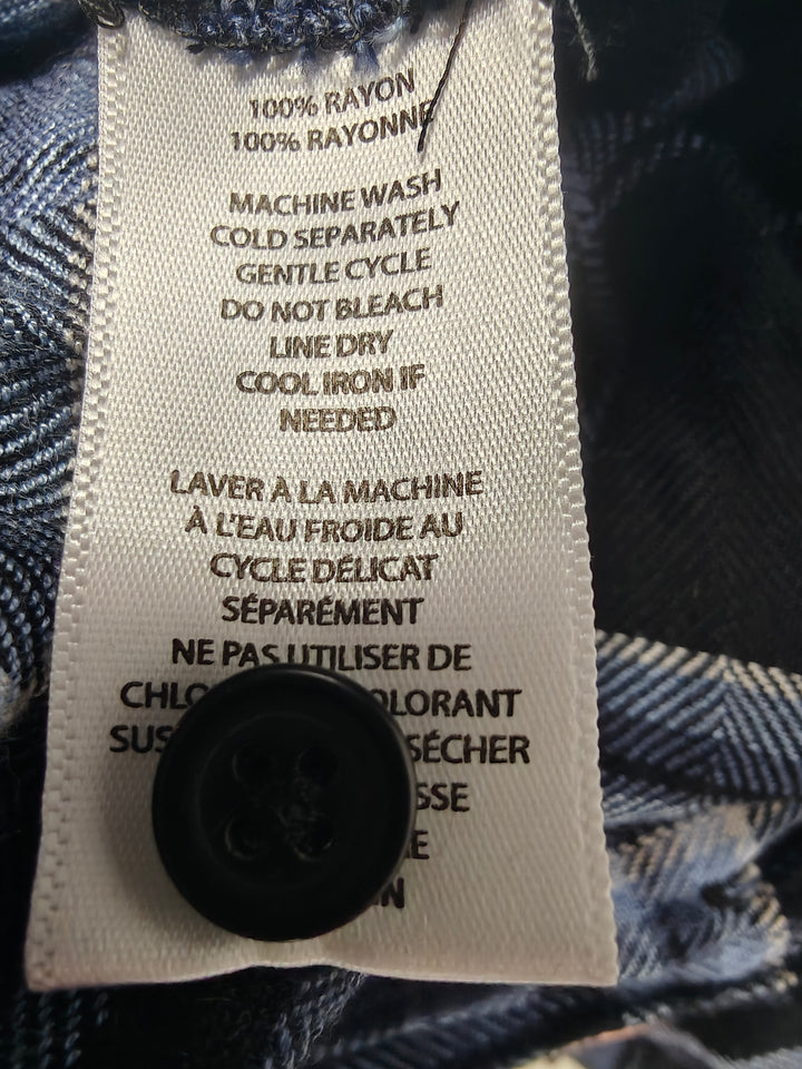 Women’s BeachLunchLounge Plaid Shirt Dress Black Blue Size XS/TP