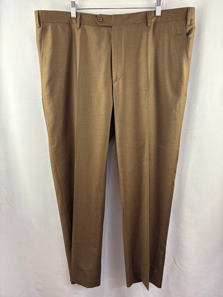Men’s Santorelli Size 44 Coffee Brown Pleated Dress Pants