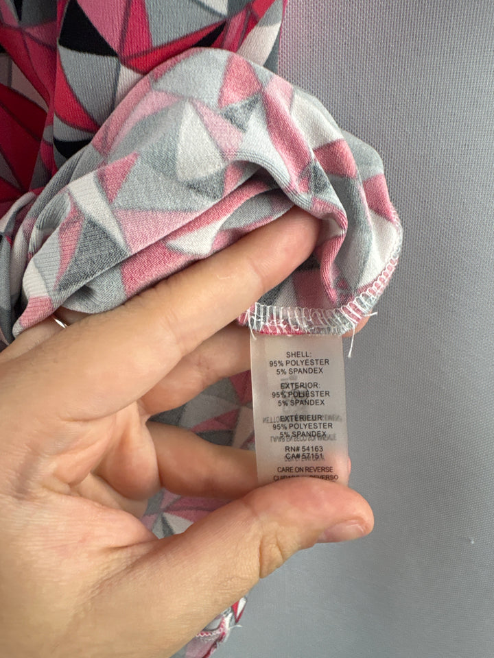 Women’s Calvin Klein Small Pink &amp; Gray Patterned Blouse