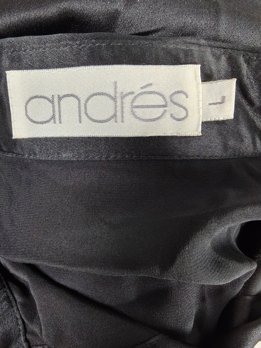 Womens Andres Silk Button Down Shirt Black Size L