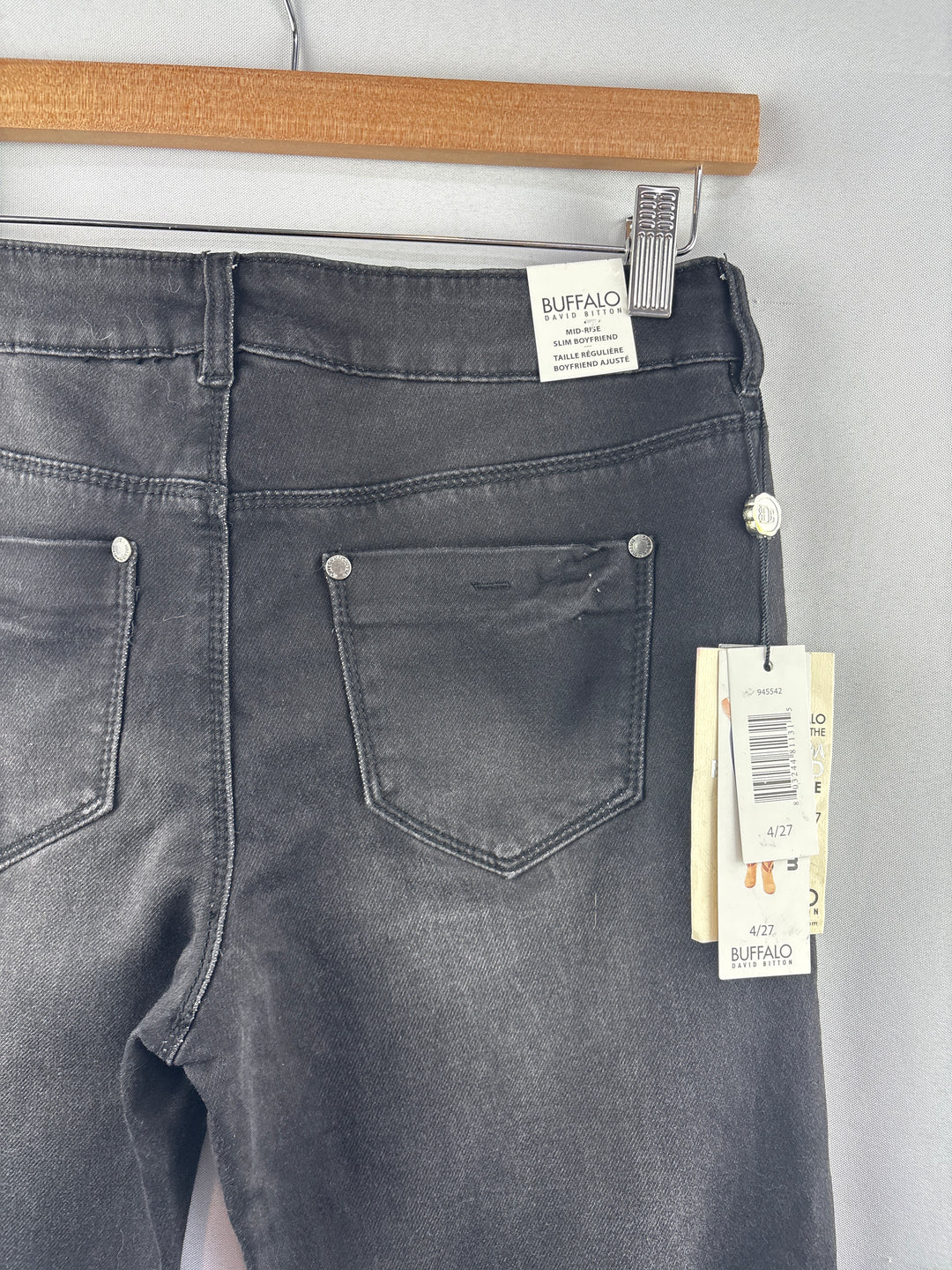Women’s Buffalo David Bitton Size 4/27 Gray Black Boyfriend Jeans