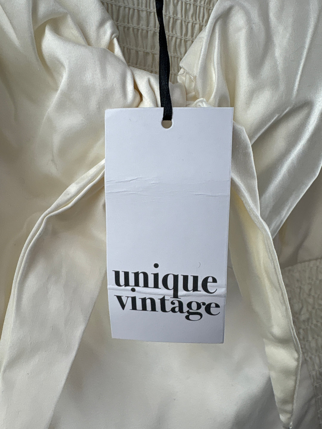 Women’s Unique Vintage 3X Cream Peasant Blouse