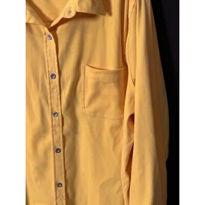 Venezia yellow microsuede button down size 2X