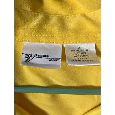 Venezia yellow microsuede button down size 2X