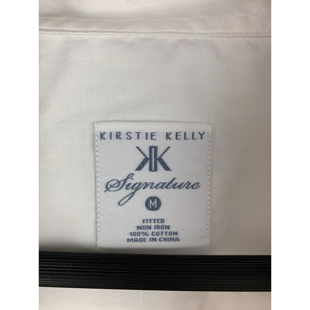 Kirstie Kelly Signature Womens Medium White Button-Up Shirt 100% Cotton