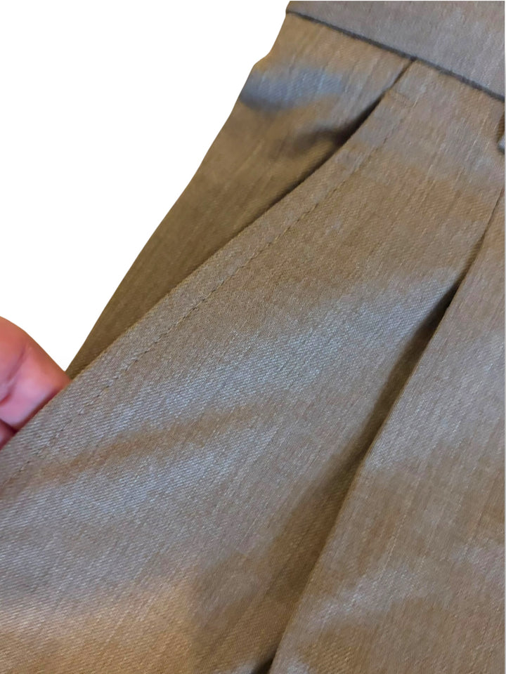Banana Republic Tan Wool Wide Leg Pleated Pants Size 10 NWT High Rise Dark Academia