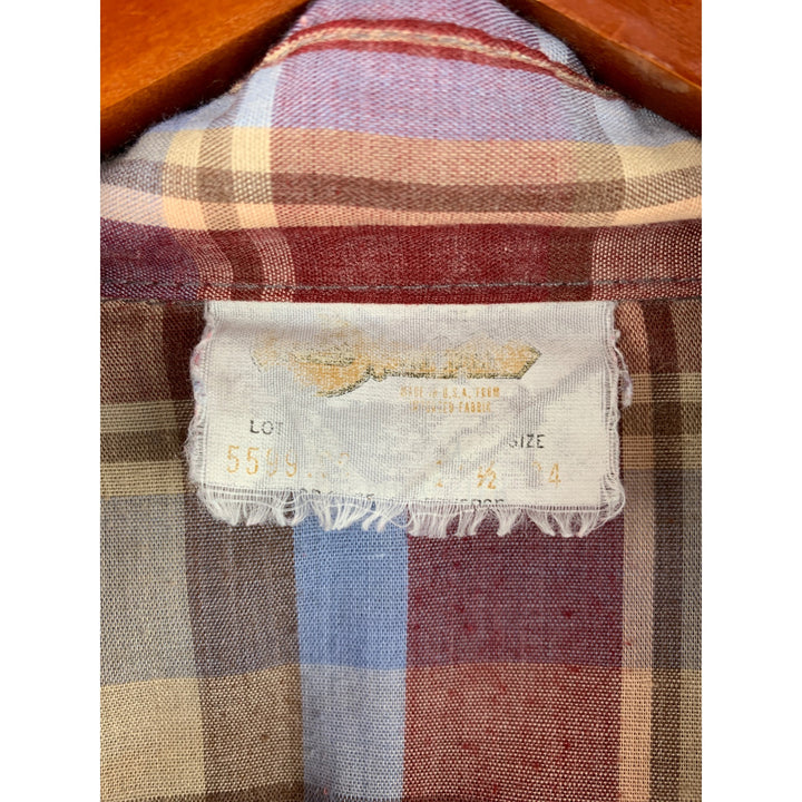 Vintage Key Mens Plaid Western Shirt Size 2XL