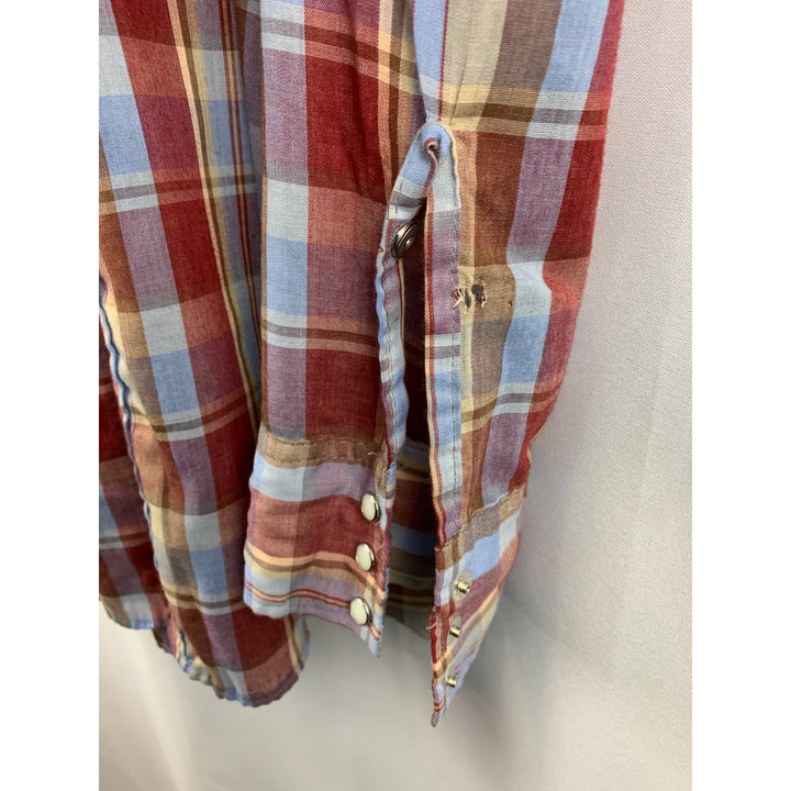 Vintage Key Mens Plaid Western Shirt Size 2XL
