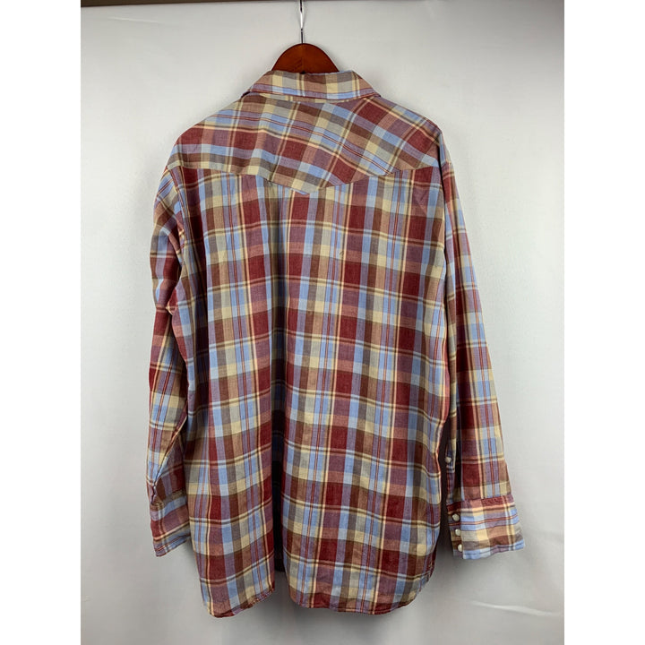 Vintage Key Mens Plaid Western Shirt Size 2XL