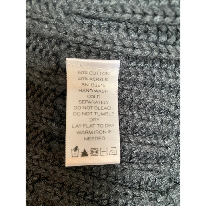 Knit Cardigan Sweater With Shawl Collar & Front Flower Detail XS