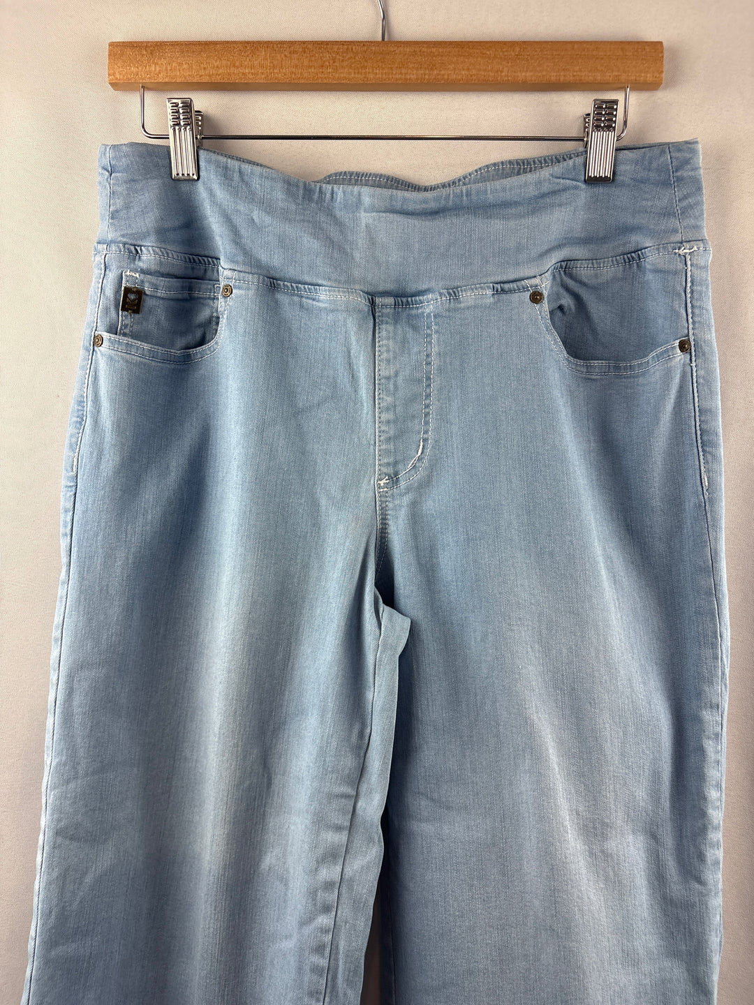 Women’s Belle Beach Kim Gravel Size 14 Blue Wide Leg Jeans