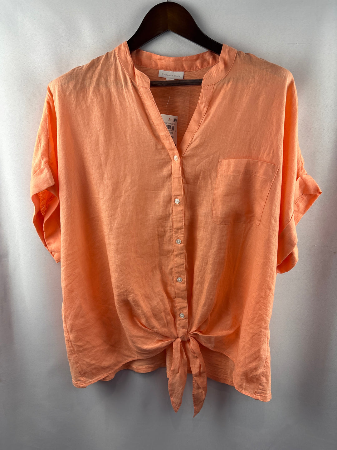 Women’s Charter Club XXL Pale Orange Button Up Blouse