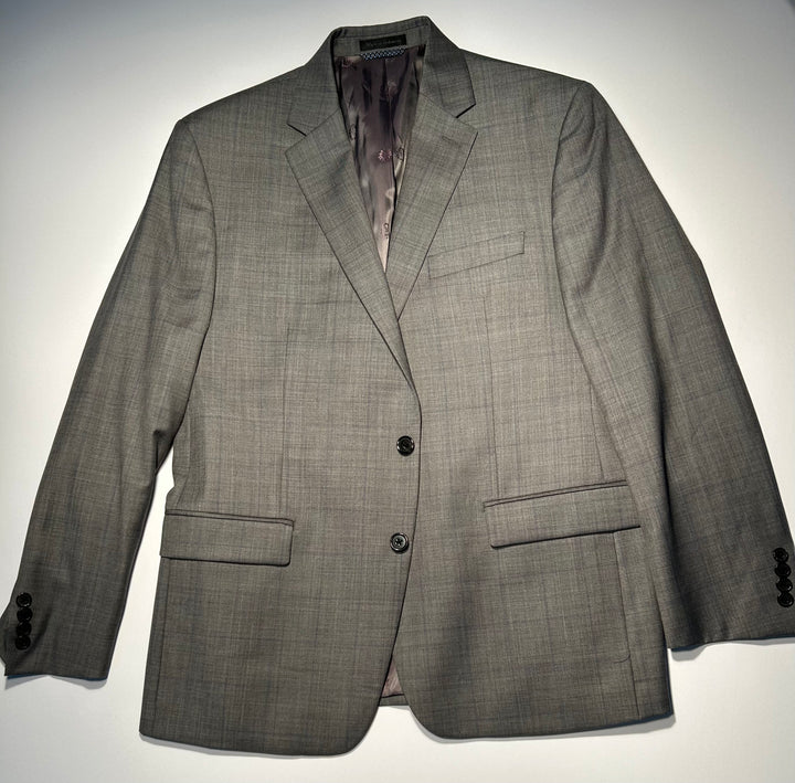 Lauren Ralph Lauren Men’s 42R Gray Wool Blend Suit Windowpane Check 36x30