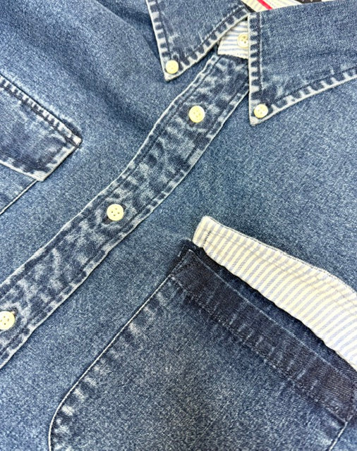 Tommy Hilfiger Men's Denim Jean Button Down Shirt SzL