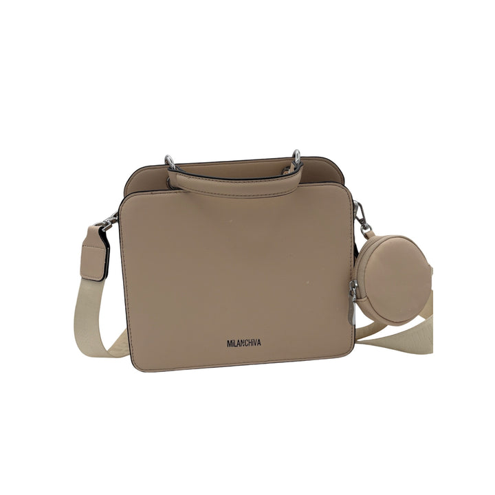 Women’s MilanChiva Beige handbag w/ detachable crossbody & coin purse