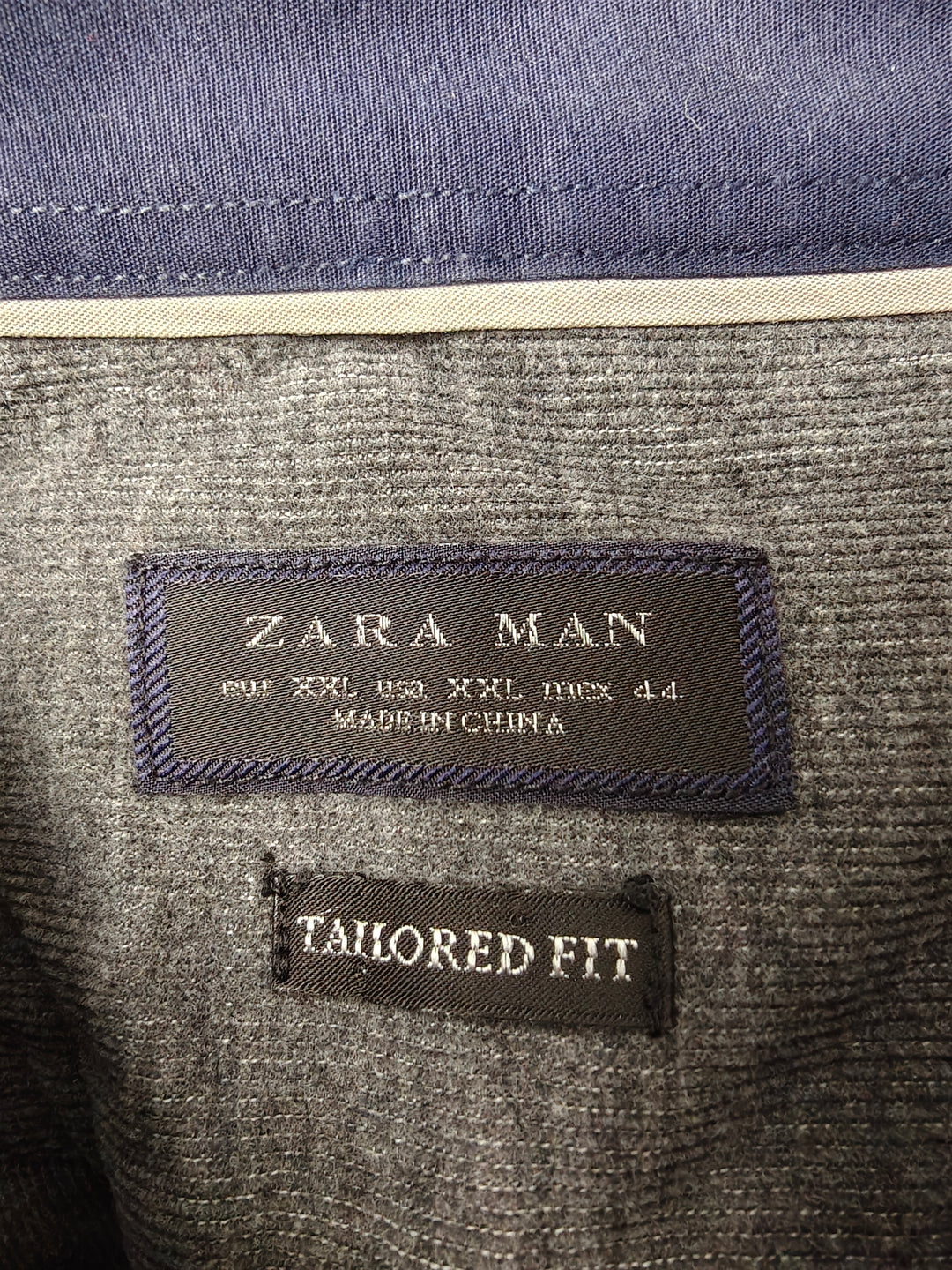 Men’s Zara Man Tailored Fit Dress Shirt Gray XL