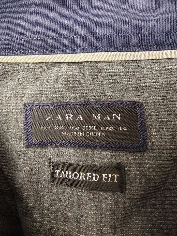 Men’s Zara Man Tailored Fit Dress Shirt Gray XL