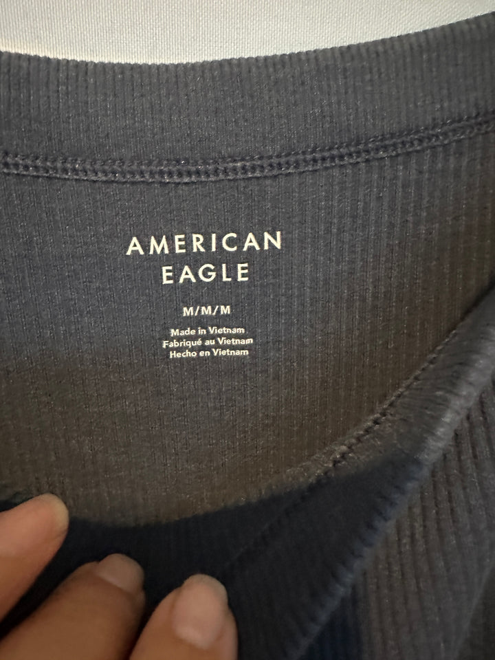 Women’s American Eagle Dark Blue Ribbed Tank Top Size M