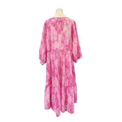 Women's Destination 365 Pink Abstract Pattern Long Sleeve Dress – Size XL