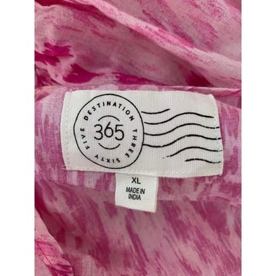 Women's Destination 365 Pink Abstract Pattern Long Sleeve Dress – Size XL