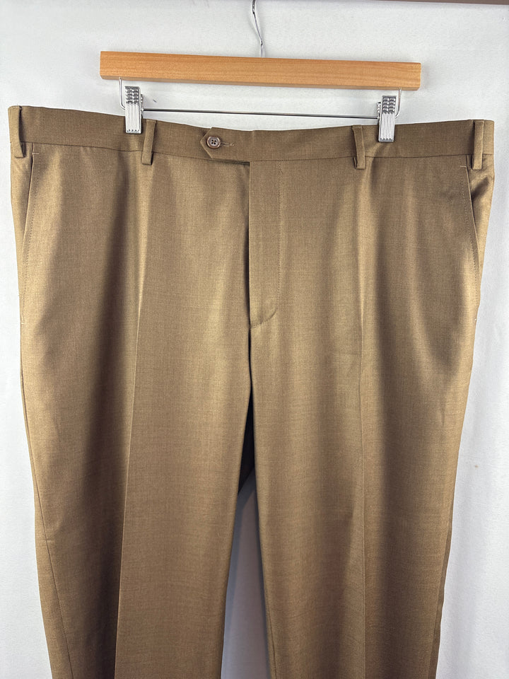 Men’s Santorelli Size 44 Coffee Brown Pleated Dress Pants