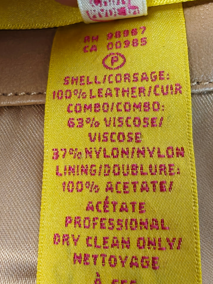 Womens Catherine Malandrino Leather Jacket Tan Size 2