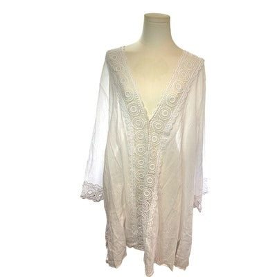 Women's La Blanca White Cotton Cardigan - Size XL