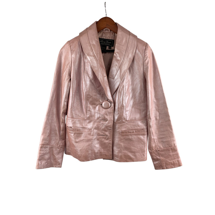 Terry Lewis Classic Luxuries Pink Leather Blazer Jacket PXS