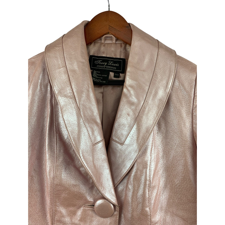 Terry Lewis Classic Luxuries Pink Leather Blazer Jacket PXS