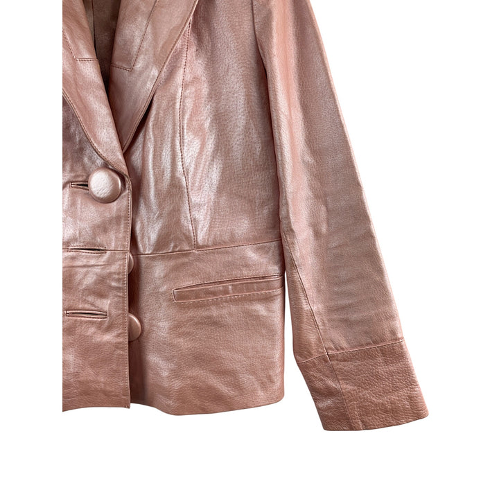 Terry Lewis Classic Luxuries Pink Leather Blazer Jacket PXS