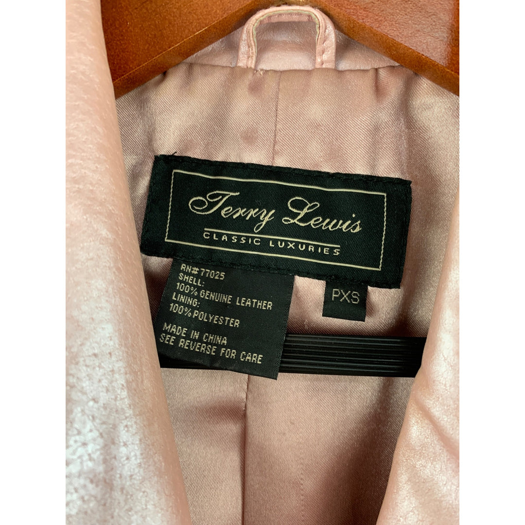 Terry Lewis Classic Luxuries Pink Leather Blazer Jacket PXS