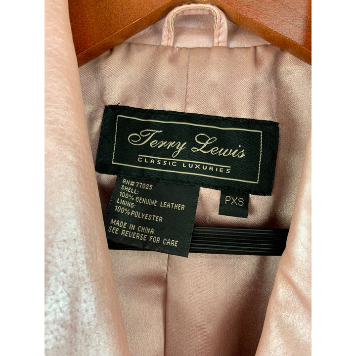 Terry Lewis Classic Luxuries Pink Leather Blazer Jacket PXS