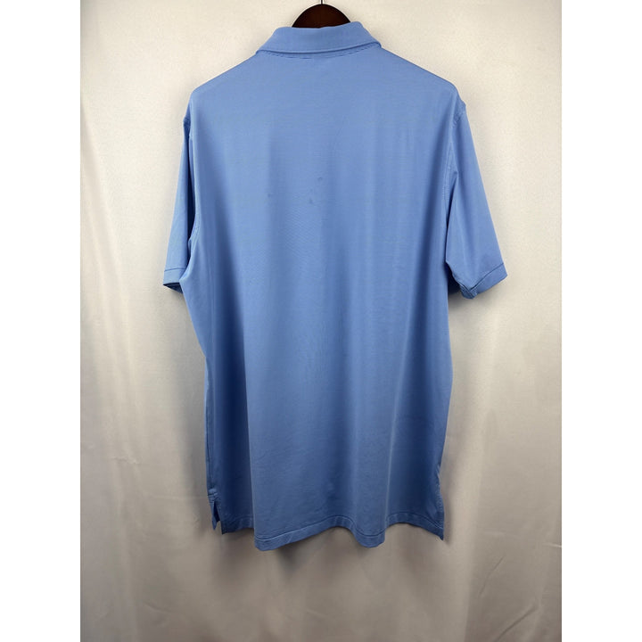 Men’s Peter Millar XL Light & Dark Blue Pinstriped Golf Shirt