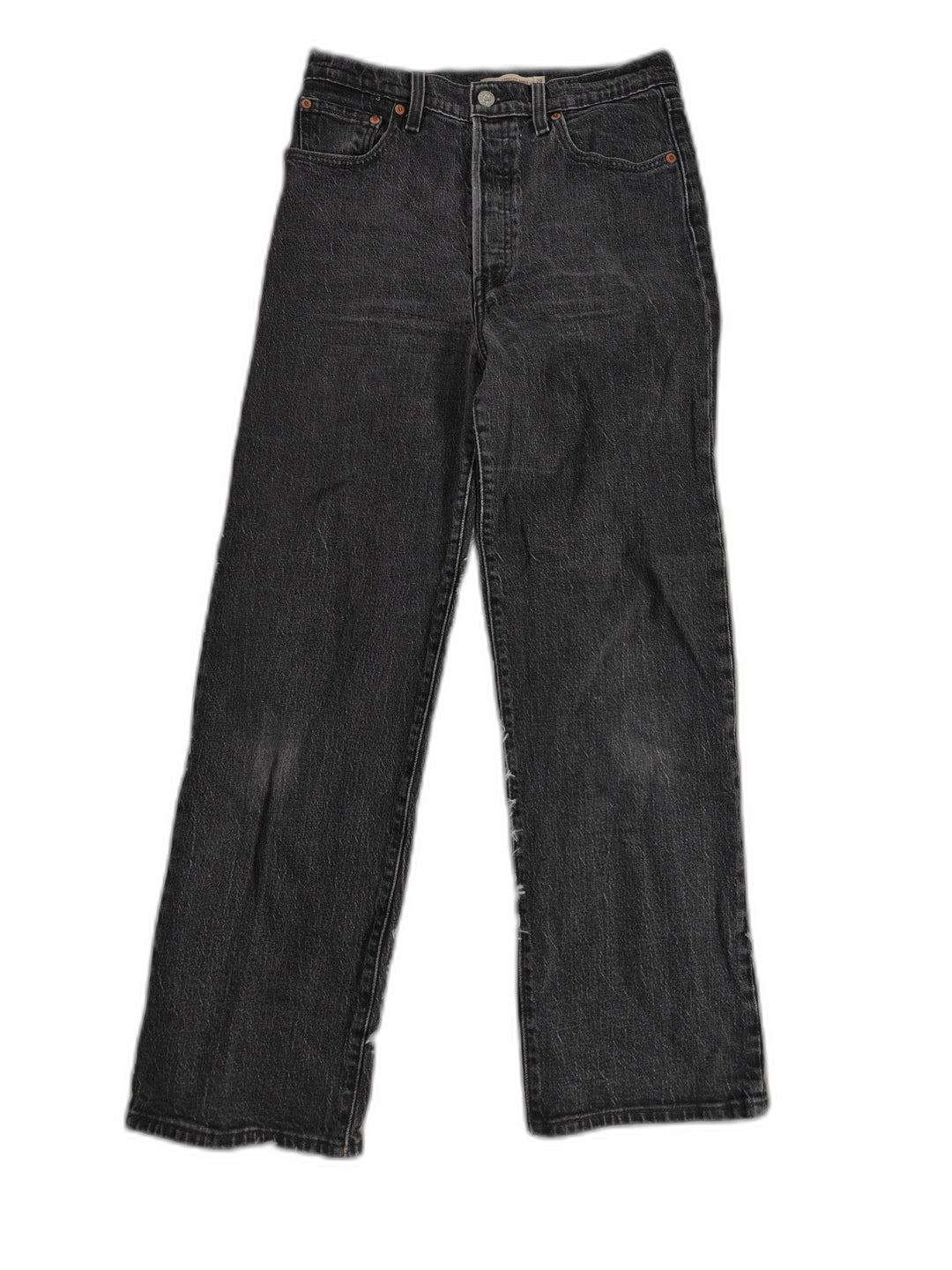 Womens Levis Ribcage Straight Ankle Black Jeans Size 28