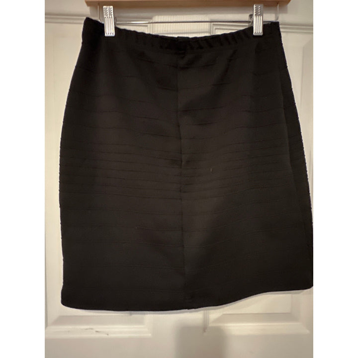 Margaret M Black Horizontally Ribbed Mini skirt Sz M