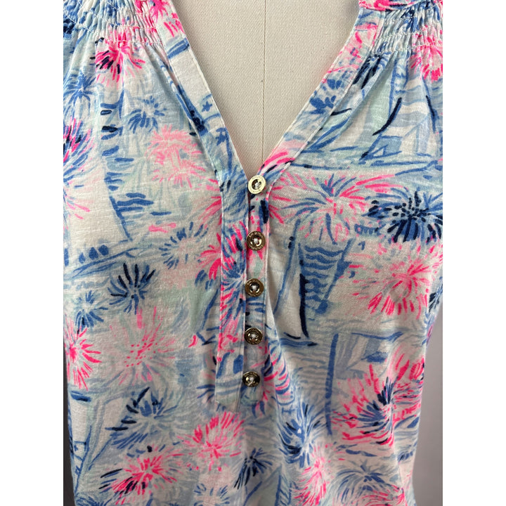 Lilly Pulitzer Womens Sleeveless Tropical Print Top Size S