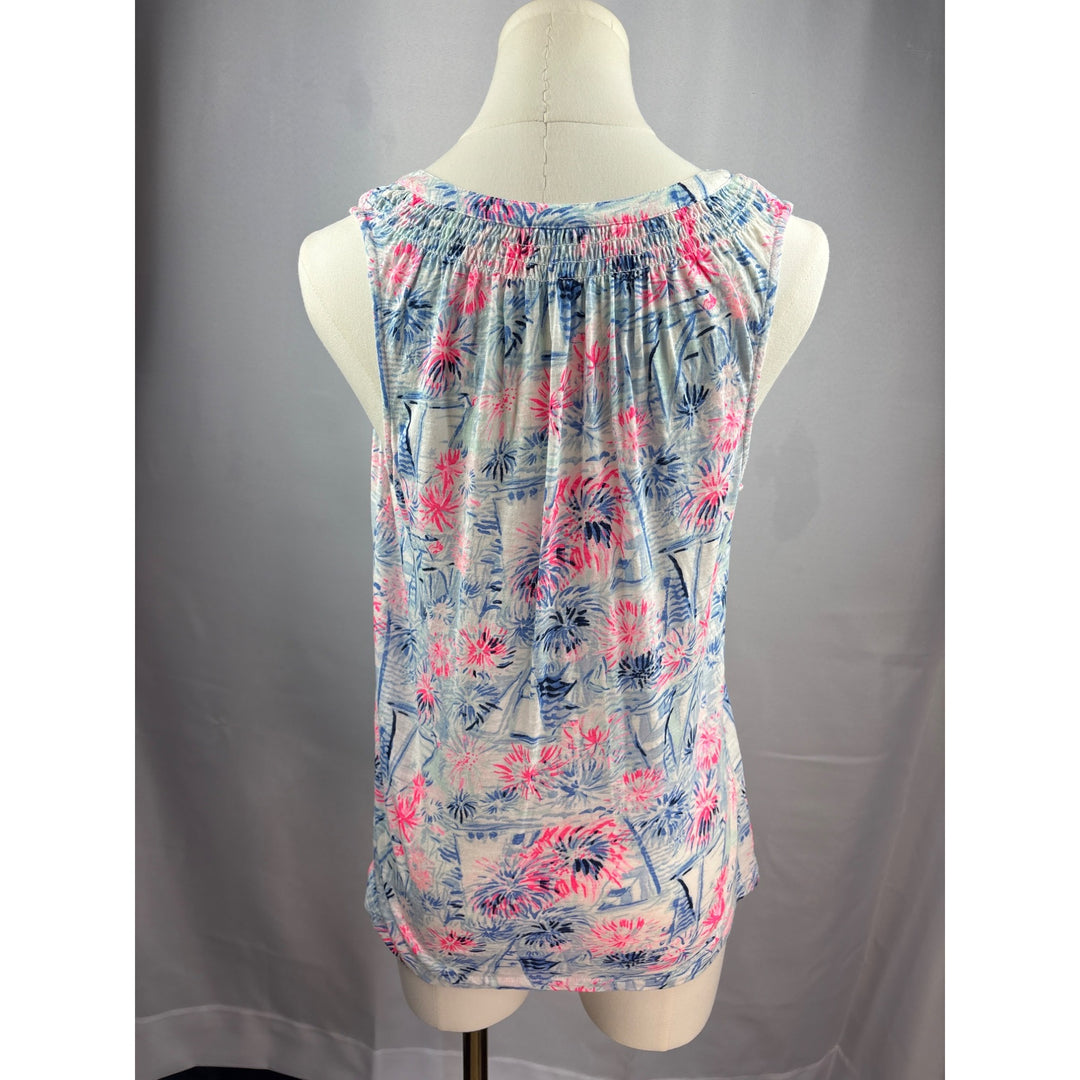 Lilly Pulitzer Womens Sleeveless Tropical Print Top Size S