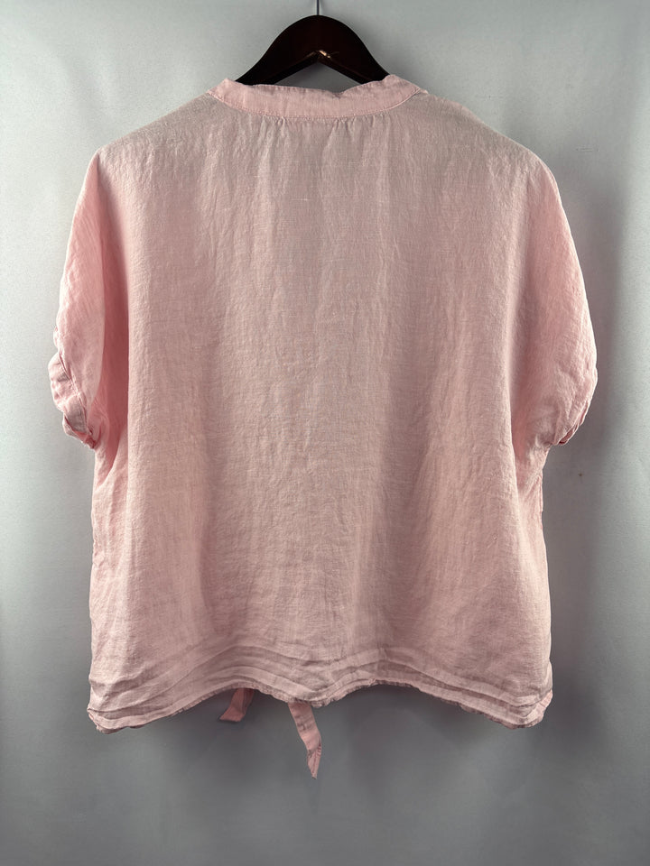 Women’s Charter Club XL Baby Pink Short Sleeve Button Up