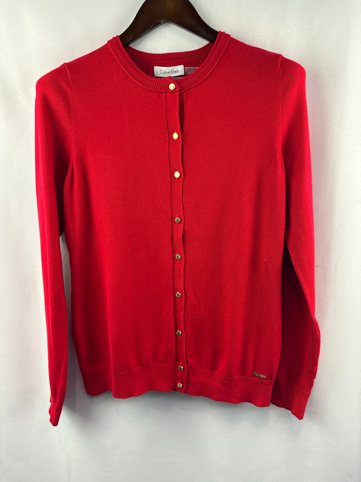 Women’s Calvin Klein Small Bright Red Cardigan