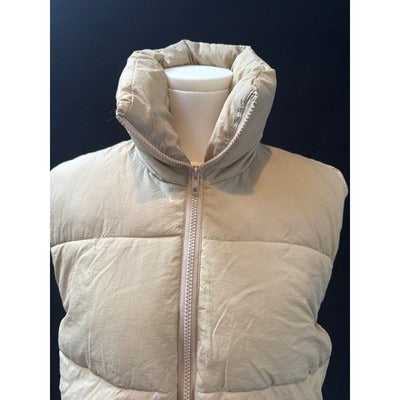 Tan Puffer Vest Jacket Womens Outerwear