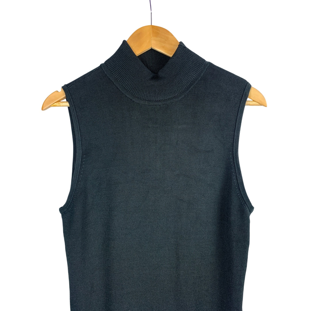 Grace Knitwear Sleeveless Turtleneck Sweater Vest M Black & White Stripes
