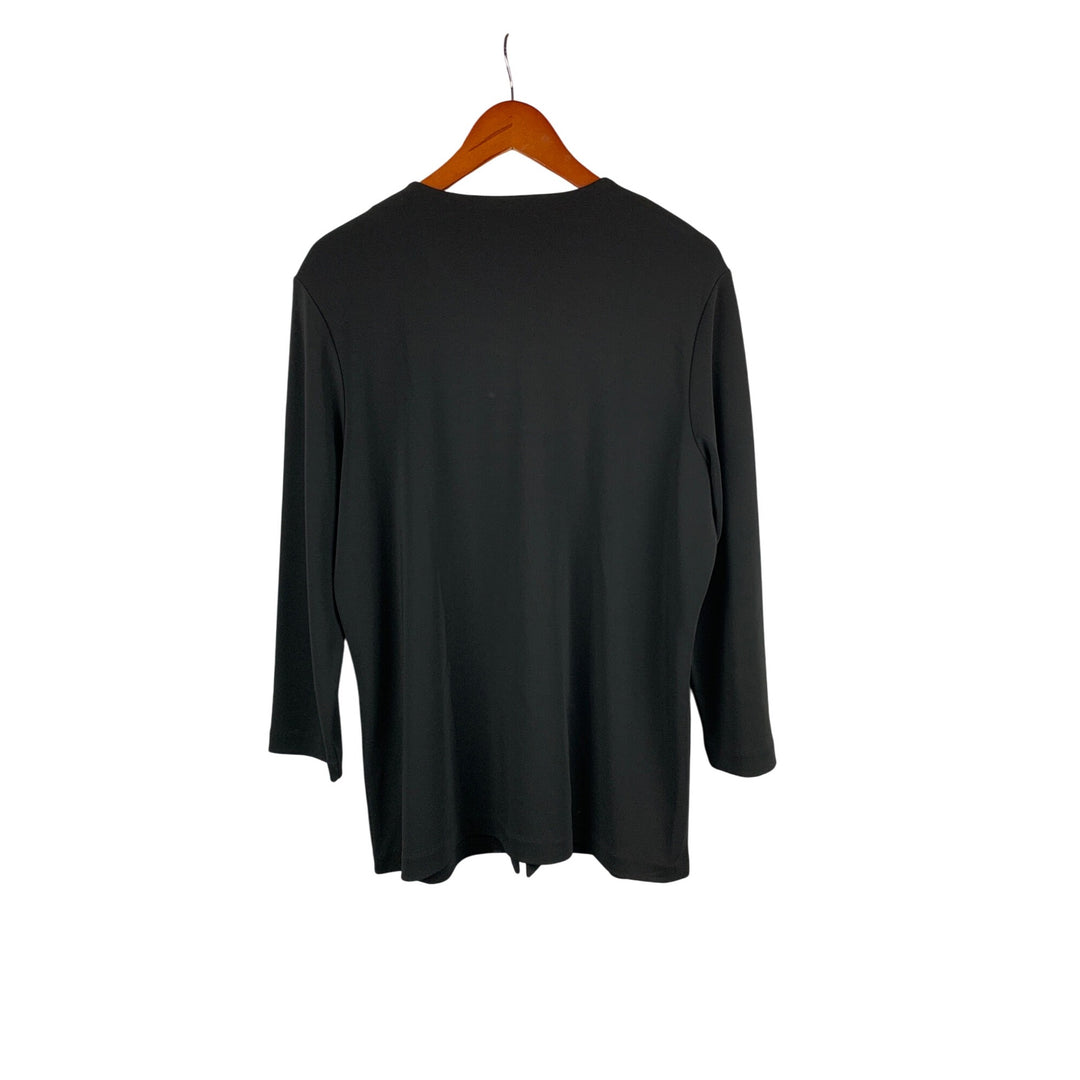 Caslon Womens Black Open Front Cardigan L