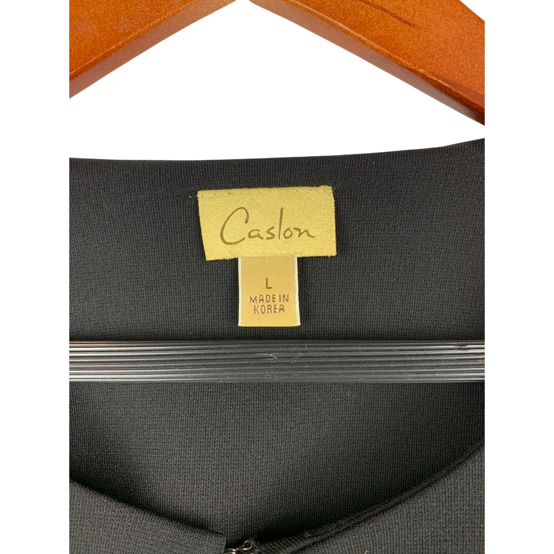 Caslon Womens Black Open Front Cardigan L