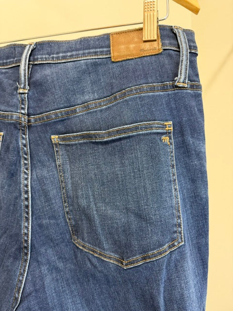 Madewell 10" High‑Rise Skinny Jeans Sz33(Dark Wash, Soft Stretch)
