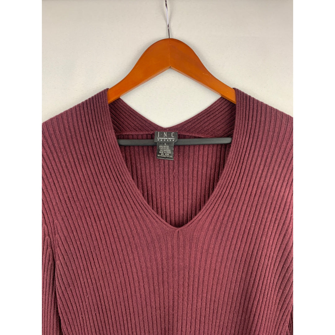 I.N.C Petite Ribbed V-Neck Top S