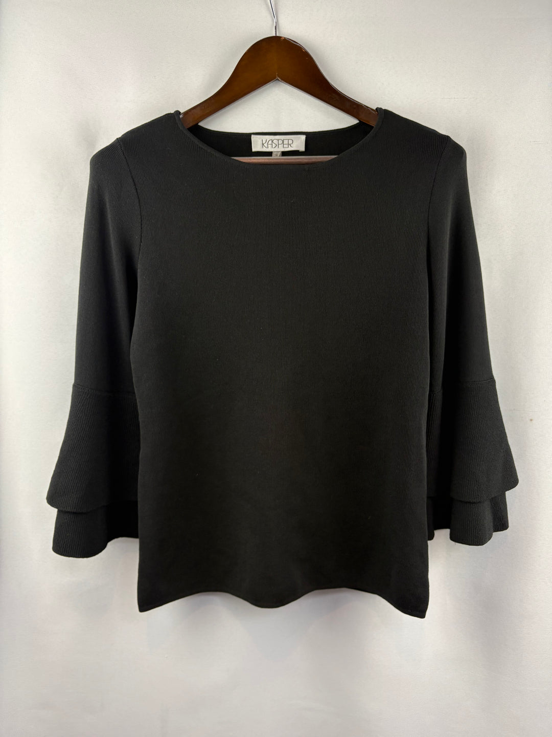 Women’s Kasper Medium Black 3/4 Sleeve Blouse