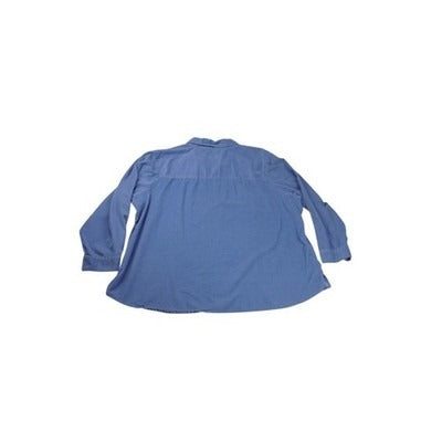 Women's D&Co. Blue Cotton Button-Up Shirt - Size 2X