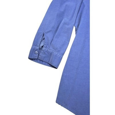 Women's D&Co. Blue Cotton Button-Up Shirt - Size 2X