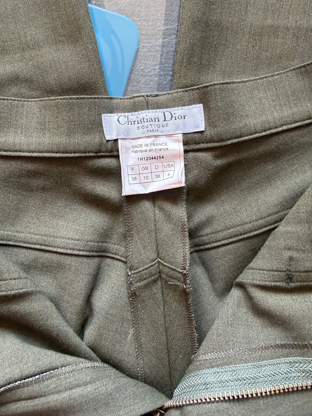 Vintage Christian Dior by John Galliano Olive Wide Leg Pants US 6